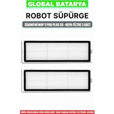 Global Batarya Xiaomi Mi Mop 2 Pro Plus 3D Robot Süpürge Uyumlu Hepa Filtre (STYTJ02ZHM) 2 Adet - Sarf Malzeme