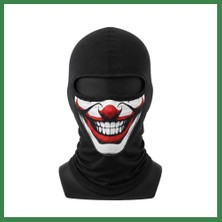 Bezos Unisex Palyaço Baskılı Balaklava Maske 1 Adet Tek Beden Viskoz Kask Içi Outdoor Motosiklet Maskesi · Renk: Siyah · Beden: Standart BEZOS16