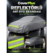 CoverPlus Audi A1 (2010-2014) Araba Brandası, Reflektörlü Gri Oto Brandası,araç Brandası