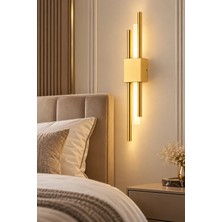 Elvora Home Modern Gold Çift Borulu LED Aplik 50 cm Dekoratif Duvar Aydınlatması