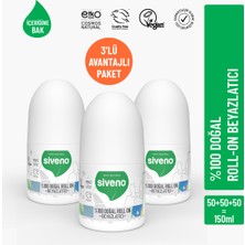Siveno %100 Doğal Roll On Beyazlatıcı Etkili Deodorant Ter Kokusu Önleyici Bitkisel Lekesiz Vegan 50 ml X3 Adet