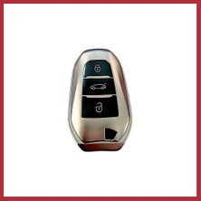 Bezos Peugeot 208-308-508-2008-3008-5008 Anahtar Uyumlu Silikon Oto Anahtar Kumanda Kabı Kılıf Füme Strsnl
