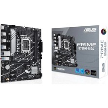 Asus Prıme B760M-R D4 Ddr4 5333MHZ 1xhdmı 2xm.2 USB 3.2 Matx 1700P (12. / 13. ve 14. Nesil Işlemci Ile Uyumlu)