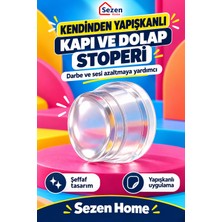Sezen Home Şeffaf Yapışkanlı Kapı Stoperi Duvar Koruyucu Darbe ve Ses Azaltıcı Tampon