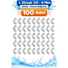Sucool Su Arıtma Cihazı Uyumlu L Dirsek 1/4 - 6 mm (Quick - Geçme Bağlantı) 100 Adet
