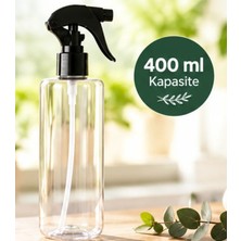 Kozpak 3 Adet 400 ml Şeffaf Pet Sprey Şişe Siyah Triger Başlıklı – Boş Sprey Şişesi