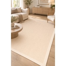 Ela Home Soho Vizon Krem Modern Sisal Görünümlü Robot Süpürge Uyumlu Mutfak Oturma Odası Koridor Kolay Temizl