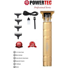 Powertec TR-345 Kablosuz Sakal Ense Tıraş Makinesi Altın Renk T-Bıçak Özelliğiyle