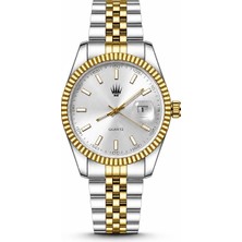 Watch of Royal Kaelor Silver Gold Metalik Çelik Kol Saati