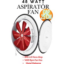 Kayra Leather Craft Havalandırma Aspiratörü Kapaklı Vantilatör 250 mm - Banyo, Wc ve Işyeri Fanı (Metal Gövde) 250 mm Kapaklı Havalandırma Aspiratörü 25 cm Fan Aspratör