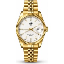 Watch of Royal Crest Line Gold White Kol Saati