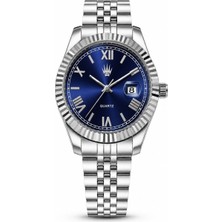Watch of Royal Calvior Silver Blue Çelik Kol Saati