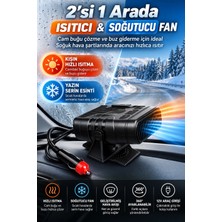 TKÇ 12V Araç Içi Cam Buğu Çözücü Isıtıcı Fan 2’si 1 Arada Sıcak Soğuk Hava Üfleyici Buz