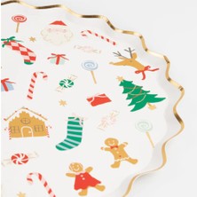 Meri Meri - Jolly Christmas Side Plates - Yeni Yıl Tabaklar (M) (8li)