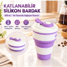 Hane216 Katlanabilir Silikon Kahve,çay Bardağı , Taşınabilir Seyahat ve Kamp Kupası Bpa Içermez. (350 Ml)