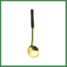 Bezos Metal Servis Kepçe Ahşap Saplı 35CM Altın BEZOS16