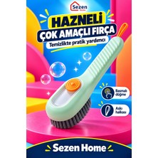 Sezen Home Deterjan Hazneli Basmalı Temizlik Fırçası Mutfak Banyo Lavabo ve Fayans Için