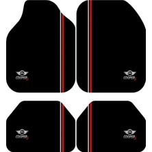 BigArts Home Mini Cooper Dekor Oto Paspas Takımı Tüm Modellere Uyumlu Makinede Yıkanabilir Universal Kalıp
