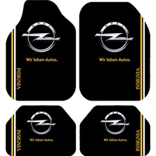 BigArts Home Opel Insignia Logolu Siyah Dekoratif Oto Paspas Takımı – Universal Kalıp, Kaymaz ve Yıkanabilir