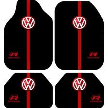 BigArts Home Volkswagen R Logolu Oto Paspas Takımı – 4'lü Universal Kalıp, Kaymaz Taban ve Makinede Yıkanabilir