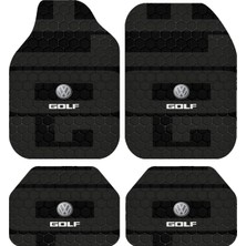 BigArts Home Volkswagen Golf Logolu Oto Paspas Takımı, 4 Parça Modern Tasarım, Kaymaz Tabanlı ve Makinede Yıkanır