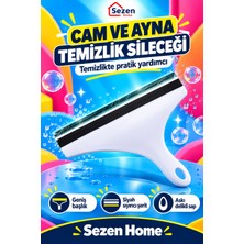 Sezen Home Cam ve Ayna Sileceği Duşakabin Pencere Temizleme Çekçeği Su Sıyırıcı Aparat