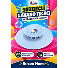 Sezen Home Süzgeçli Lavabo Tıkacı Mutfak Evye Gider Süzgeci ve Su Tutucu Tıpa