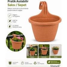 Bomii Pratik Dayanıklı Şık 3 L Kahverengi Sahra Askılı SAKSI-22X26X25 cm Balkon Korkuluk Duvar Için Askılı Sepet