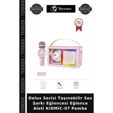 Terrien Delux Serisi Taşınabilir Ses Şarkı Eğlencesi Eğlence Aleti Kıdmıc-07 Pembe