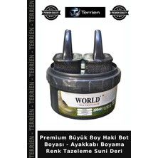 Terrien Premium Büyük Boy Haki Bot Boyası - Ayakkabı Boyama Renk Tazeleme Suni Deri