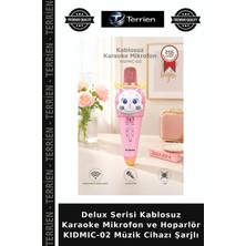 Terrien Delux Serisi Kablosuz Karaoke Mikrofon ve Hoparlör Kıdmıc-02 Müzik Cihazı Şarjlı