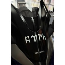 Banxtre Motor ve Araba Için Göktürkçe Türk Yazısı Beyaz Sticker Etiket (15CM