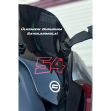 Banxtre Motor ve Kask Için Kırmızı Renk 54 Numaratör Sticker Etiket (Toprak Razgatlıoğlu'nun Numarasıdır)