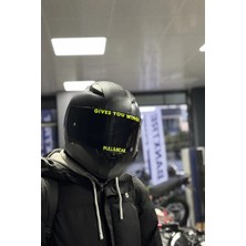 Banxtre Kask Vizörü Için Neon Sarı Gives You Wings ve P&b Sticker Etiket