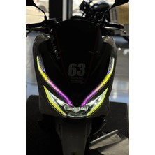 Banxtre Honda Pcx Uyumlu Bukalemun (Sarı-Pembe) Renk Far Tasarım Folyosu (2018-2020 Model Yılı)