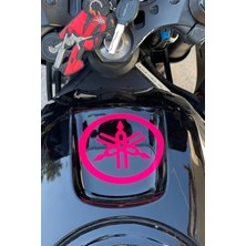 Banxtre Motor ve Kask Için Neon Pembe Yamaha Logo Sticker Etiket 10CMX10CM (1 Adet)