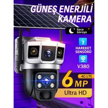 Dobest 4g Sim Kartlı Solar Panelli Güvenlik Kamerası Siyah Gece Görüşlü 6 Mp Tüm Mekanlar Için