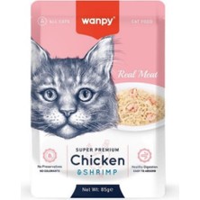 Wanpy Pouch Tavuklu & Karidesli Yaş Kedi Maması 85 gr