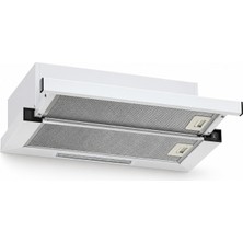 Elenberg Aspiratör F4 60 cm Beyaz Sürgülü – Çift Alüminyum Filtreli, LED Aydınlatmalı