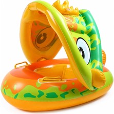 Astreon Gölgelikli Sevimli Bebek Şamandırası, Tak Çıkar Güneşlikli Şişme Yüzme Simidi, 0-4 Yaş 25 kg Taşıma Kapasiteli, Güneşe Dayanıklı Güvenli Floatör, Havuz Deniz Tatil Için Gölgelikli Bebek Şamandırası