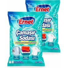 Ernet Çamaşır Sodası 500 gr 2 Adet Parlak Beyazlık ve Kireç Önleme Özelliği ile Temizlik Ürünü