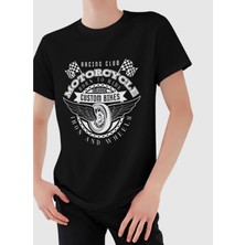 Bk Gift Motorsiklet Tasarımlı Erkek Siyah T-Shirt -7, Arkadaşa Hediye, Doğum Günü Hediyesi, Sevgili Hediyesi Large