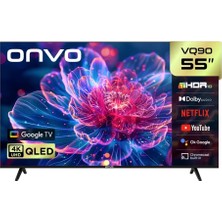 Onvo 55VQ90F3UB 55INC 140 cm Frameless UHD Google Smart QLED Tv,uydu Alıcı