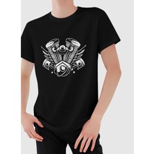 Bk Gift Motorsiklet Tasarımlı Erkek Siyah T-Shirt -10, Arkadaşa Hediye, Doğum Günü Hediyesi, Sevgili Hediyesi Large