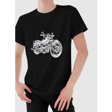 Bk Gift Motorsiklet Tasarımlı Erkek Siyah T-Shirt -12, Arkadaşa Hediye, Doğum Günü Hediyesi, Sevgili Hediyesi Large