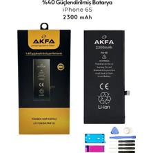 Akfa iPhone 6S Uyumlu %40 Güçlendirilmiş Telefon Bataryası 2300 Mah + Tamir Seti Hediye