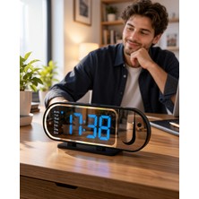 Teknodayım LED Dijital Masa Saati Alarmlı 12/24 Saat Sıcaklık Göstergeli DS3827MASASAATI-1