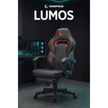 Rampage Lumos Terletmez Kumaş Ayak Destekli Siyah/Turuncu Oyuncu Koltuğu - KL-R12