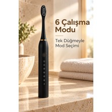 Svoria Store  Siyah Elektrikli Diş Fırçası Ipx7 Suya Dayanıklı