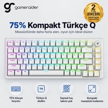 Gameraider K1 He White Ultra-Fast Lime Manyetik Switch 8k Türkçe Kablolu Gaming Klavye